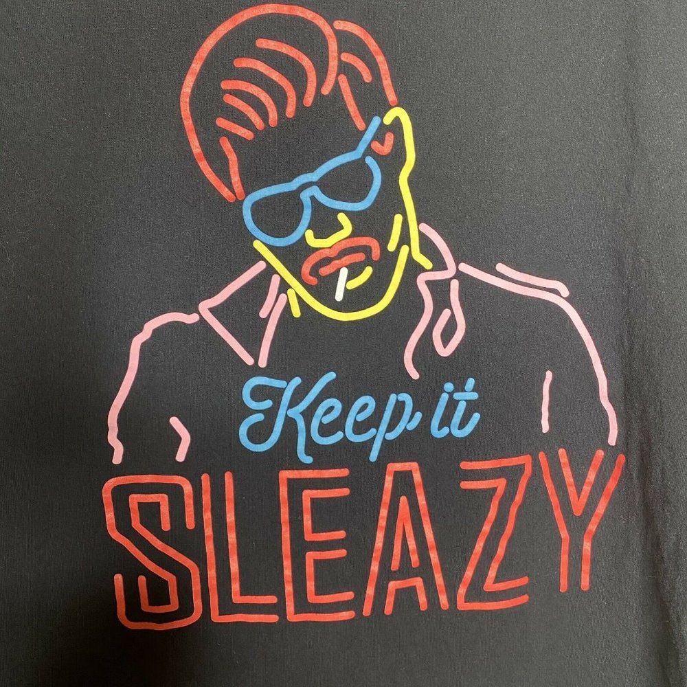 Keep it Sleezy Black neon tee shirt unisex X-Large
